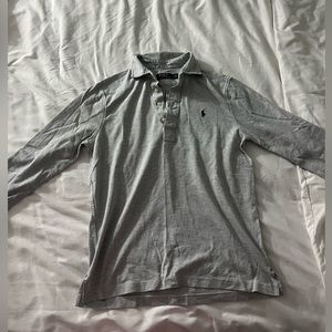 Grey long sleeve collard ralph lauren